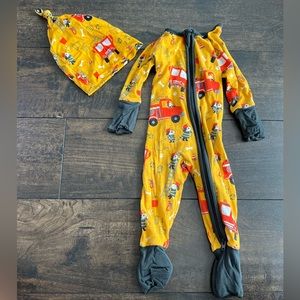 Little Sleepies Newborn Firetruck Pups Zippy and Hat